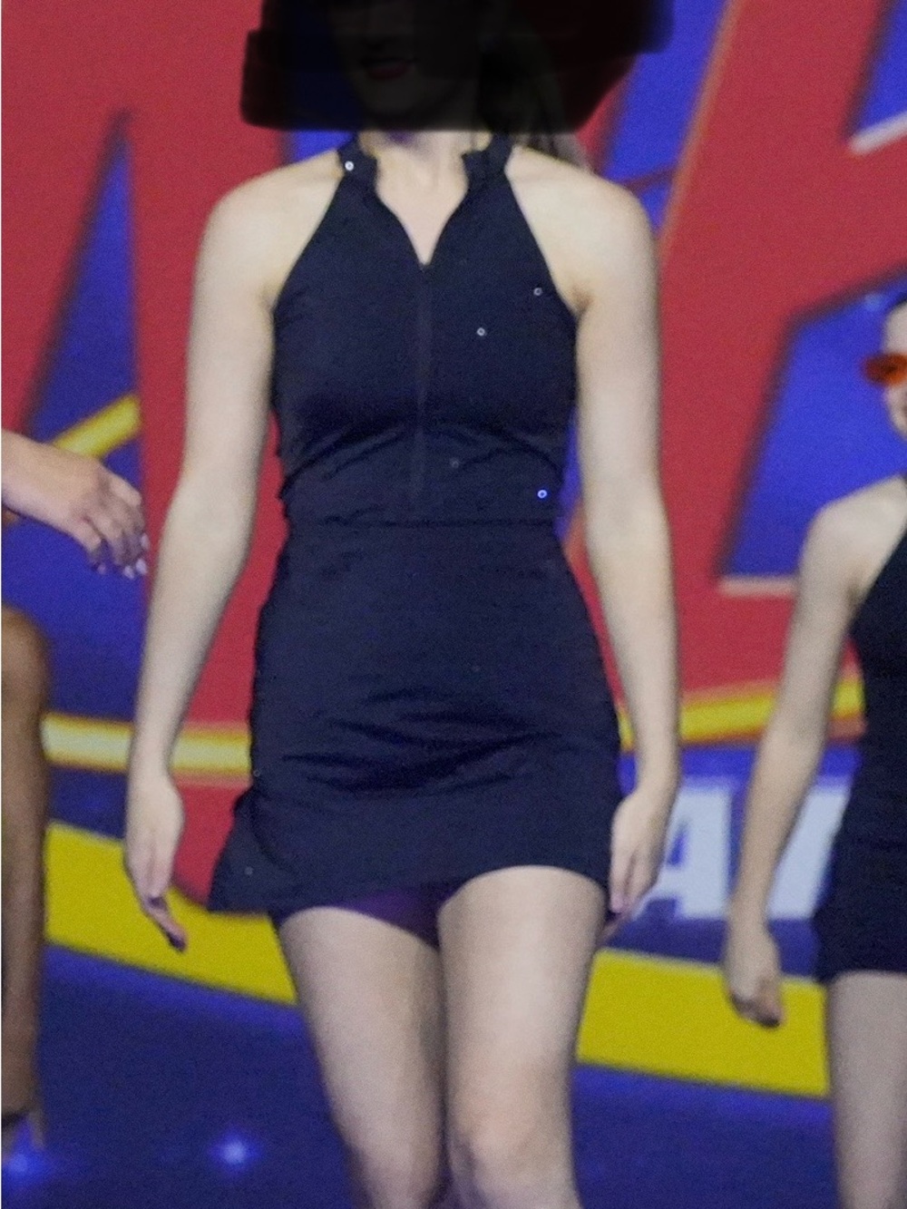 Balera Black Halter Dance Costume Dress with Subtle Sparkle